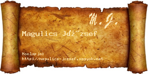 Magulics József névjegykártya